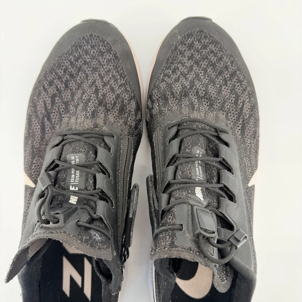 Nike Air Zoom Pegasus 36 FlyEase Running Shoes Black White BV0613-001 Mens 9.5